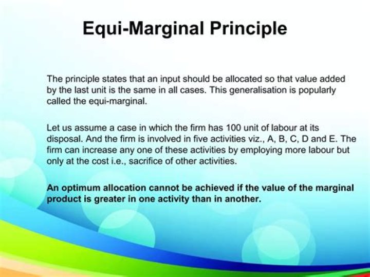 What is the Equi marginal principle in consumption?